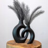 Woven Ceramic Flower Vase – Textured Decorative Vase for Fresh and Dried Flowers, Table and Shelf Decor